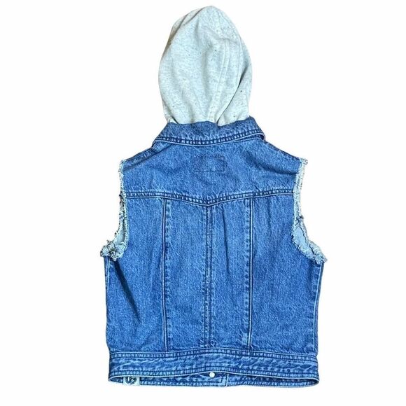 Feed + Target Denim Hooded Vest Size S - Picture 2 of 3